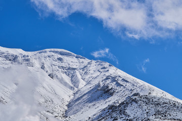 初冠雪後の旭岳山頂付近
