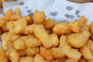 Deep fried dough stick delicious in market