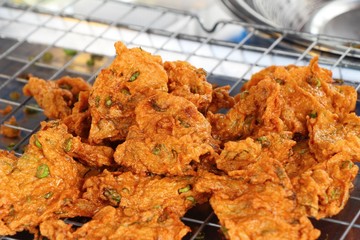 Fried fish cake with sauce is delicious