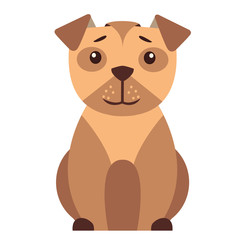 Cute Small Dog Cartoon Flat Vector Icon