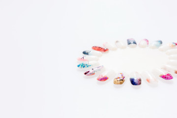 Muster verschiedener Fingernagelproben