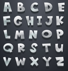 Font design for english alphabets in gray color