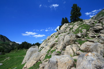 Fototapeta premium mountain landscape in Pyrenees. Ariege in Occitanie. South of France 