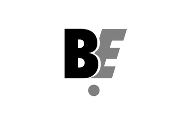 be b e  black white grey alphabet letter logo icon combination