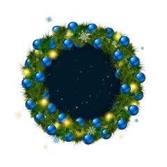 Christmas wreath, isolated on white.