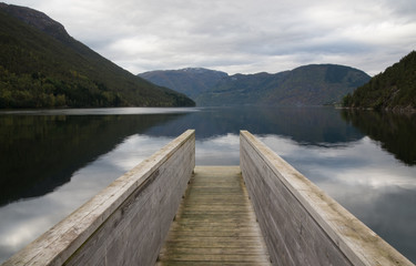 Fjord and mountain view