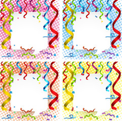 Border template with colorful ribbons