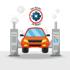 Naklejka premium Automobile of car service and machine repair theme Vector illustration