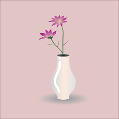 Flower Vase and Pink Flower