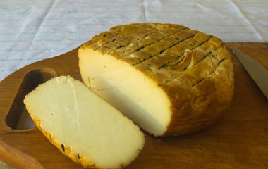 head of traditional Adygei cheese handmade