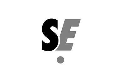se s e black white grey alphabet letter logo icon combination