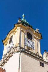 Fototapeta na wymiar Old Town Hall tower in the city center of Bratislava, Slovakia