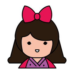 little japanese doll kawaii character