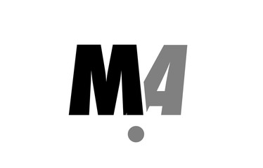 ma m a black white grey alphabet letter logo icon combination