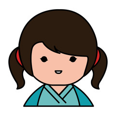little japanese doll kawaii character