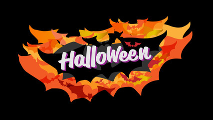 Happy Halloween typography calligraphy. Seasonal lettering. background layout design banner template. vector illustration