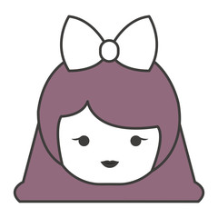 little japanese doll head kawaii character