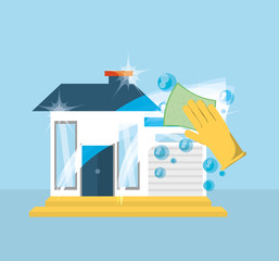 House of cleaning service home work and hygiene theme Vector illustration
