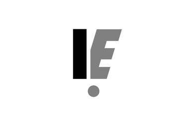 ie i e black white grey alphabet letter logo icon combination