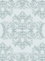 Luxury invitation card Vector. Royal victorian pattern ornament. Rich rococo backgrounds. Blue bell colors