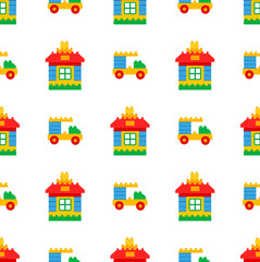 Childrens Toys for Play Time Seamless Pattern