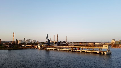 Fototapeta na wymiar Factory plant view. Portovesme, Sardinia Italy