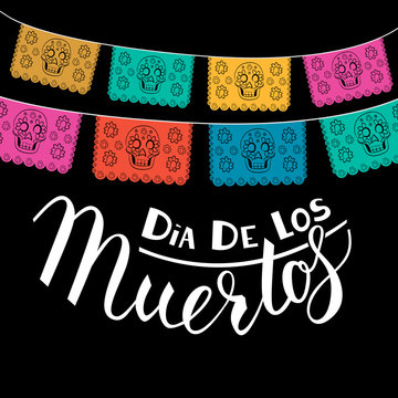 Mexican Day of the Death poster template. Dia de Los Muertos