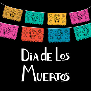 Mexican Day of the Death poster template. Dia de Los Muertos