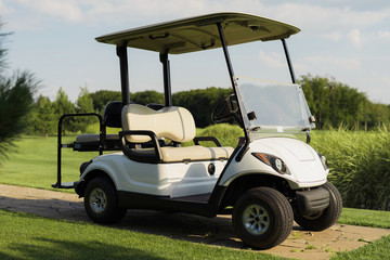 Stylish white golf cart