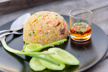 fried rice in the disk