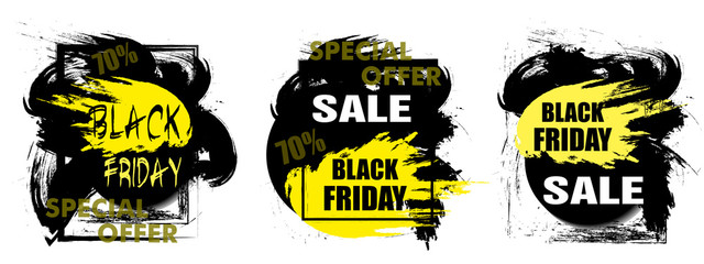 Dynamic design Sale. Poster or banner for Black Friday. Vector