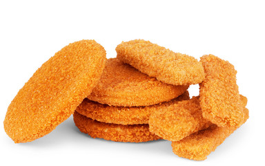 Fishcake burger isolated on white background.