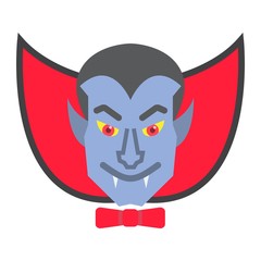Dracula Vampire flat icon, halloween and scary, horror sign vector graphics, a colorful solid pattern on a white background, eps 10.