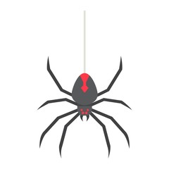 Spider flat icon, halloween and scary, danger sign vector graphics, a colorful solid pattern on a white background, eps 10.