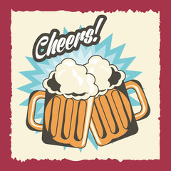 Beer drink of pub alcohol and bar theme Vector illustration