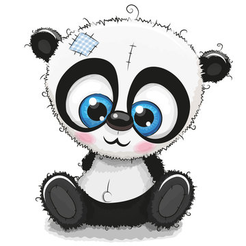 Cute Cartoon Panda on a white background