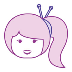 little japanese doll head kawaii character