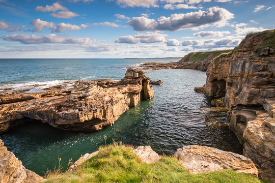 Rocky Cove at Rumbling Kern / At Rumbling Kern near Howick on the Northumberland coastline lies a small beach and cove, sheltered by small cliffs