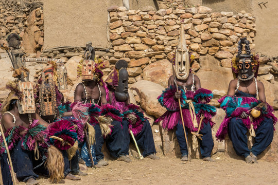 Traditional Wooden Dogon Mask, Mali, West Africa 