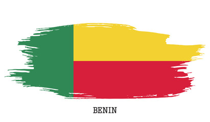 Benin flag vector grunge paint stroke  