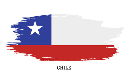 Chile flag vector grunge paint stroke  