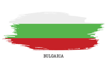Bulgaria flag vector grunge paint stroke  