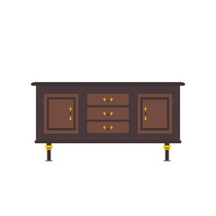 Sideboard flat vector design. It is executed in the old and modern style.