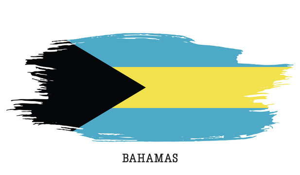 Bahamas flag vector grunge paint stroke  