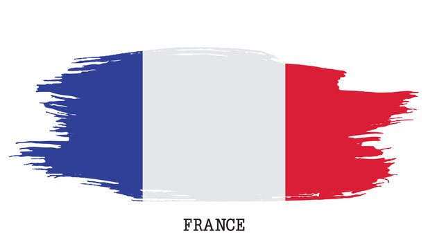France flag vector grunge paint stroke  