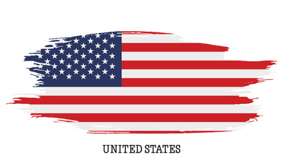 United states of America flag vector grunge paint stroke  