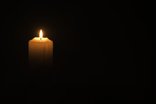 Candlelight on the black background