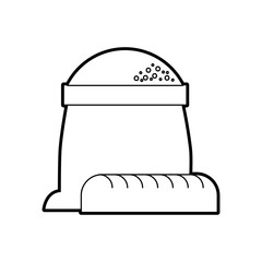 bakery sack of flour with whole bread