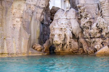 Fototapeta na wymiar Fountain of the Four Rivers on the Piazza Navona, Rome