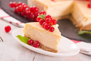 Redcurrant cheesecake.